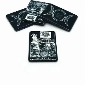 1, 4 or 20 Pieces: Death Black and White Tarot Card Charms - Double Sided