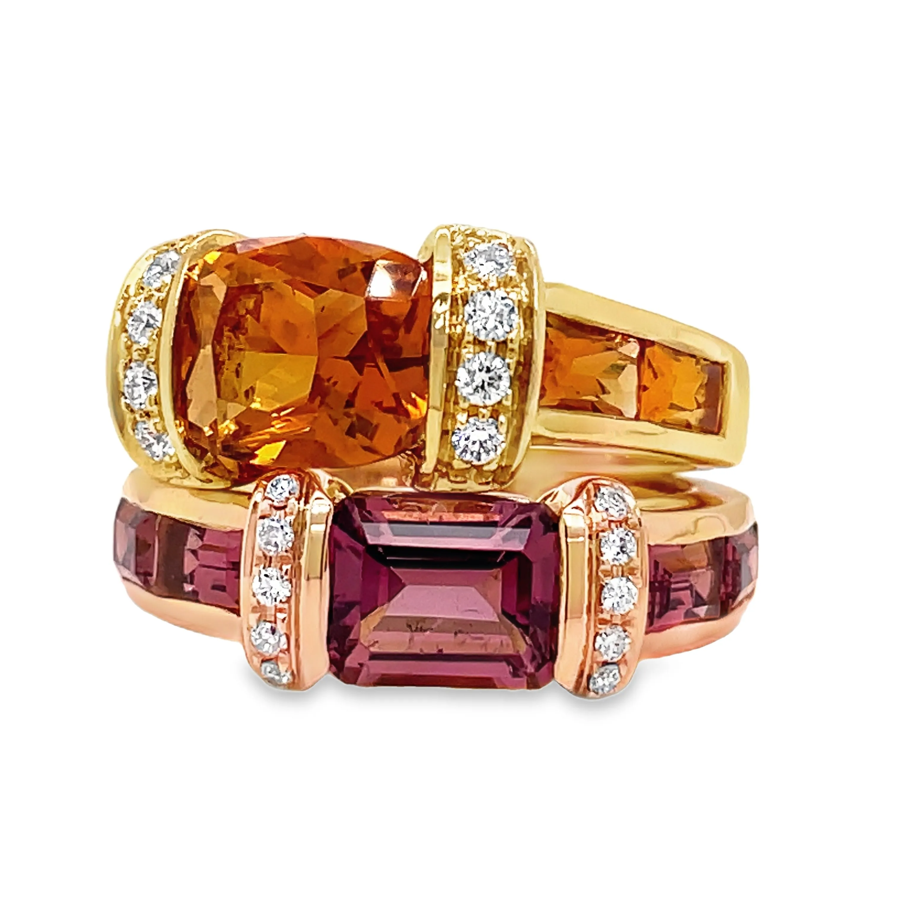 18k Rose Gold Italian Made Pink Tourmaline Fashion Ring