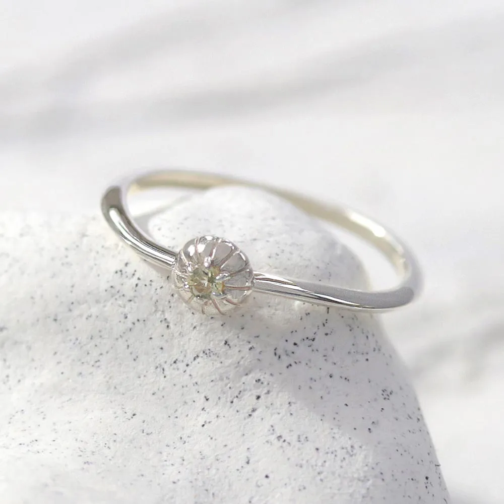 925 Silver Lemon Quartz Narrow  Ring