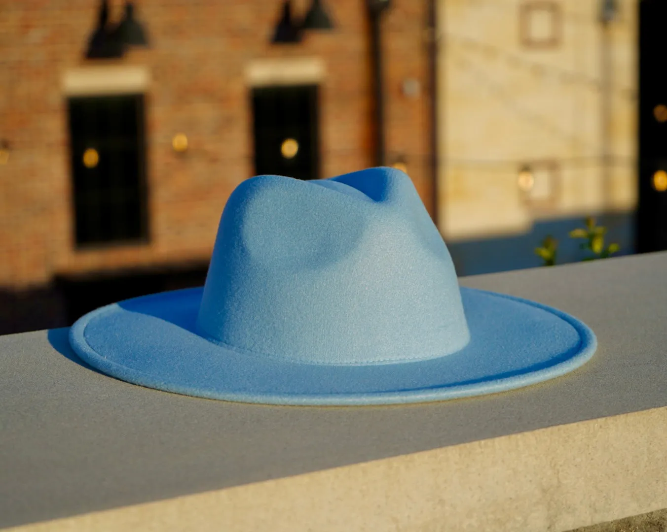 Atlanta Wide Brim Fedora - Light Blue