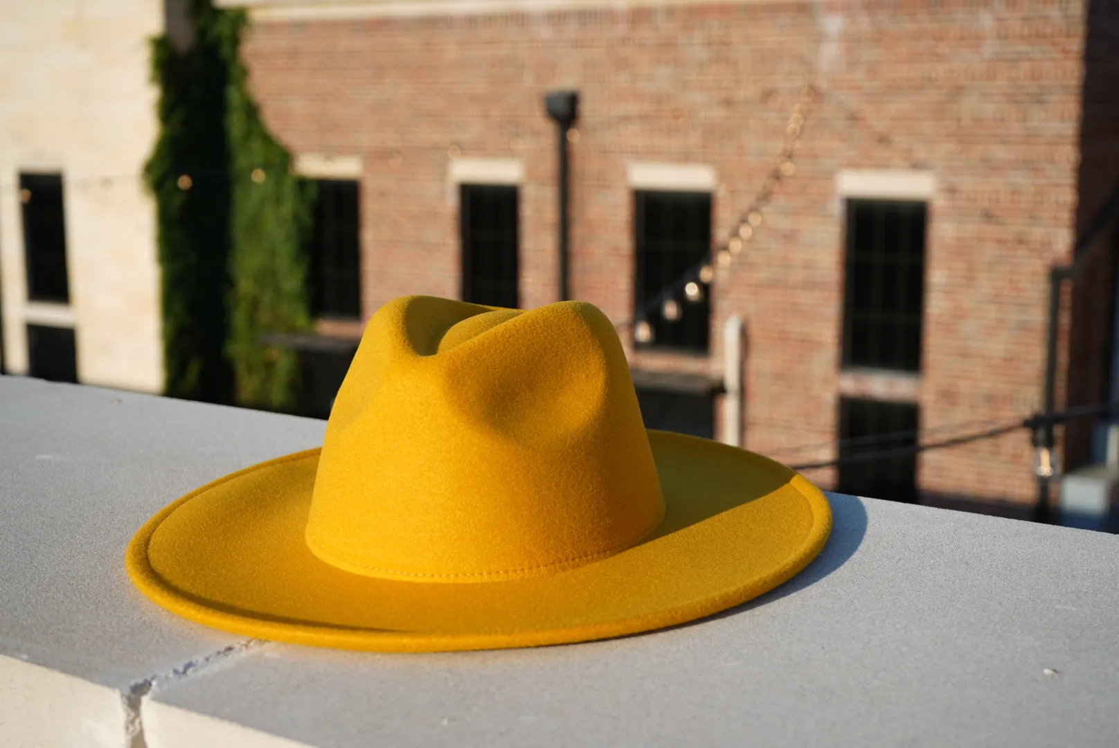 Atlanta Wide Brim Fedora - Yellow