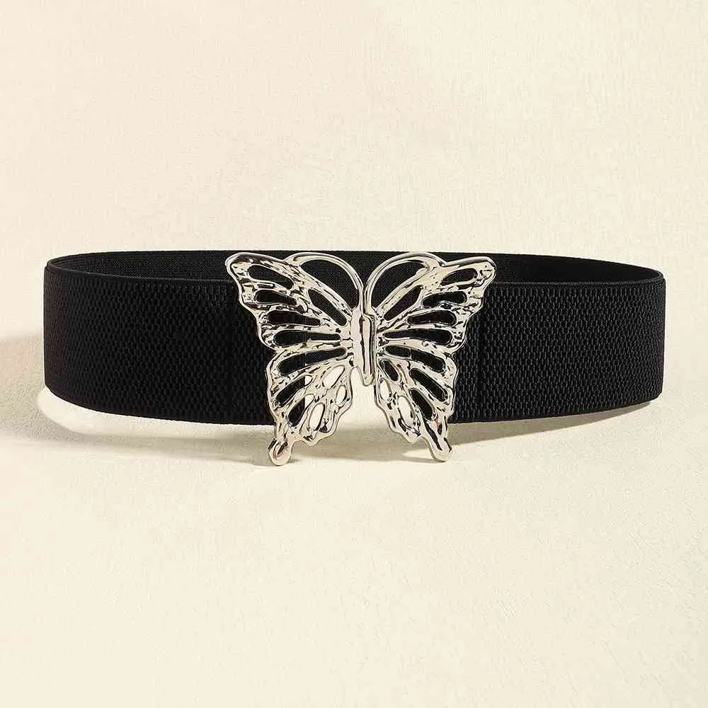 Butterfly Alloy Buckle Elastic Belt