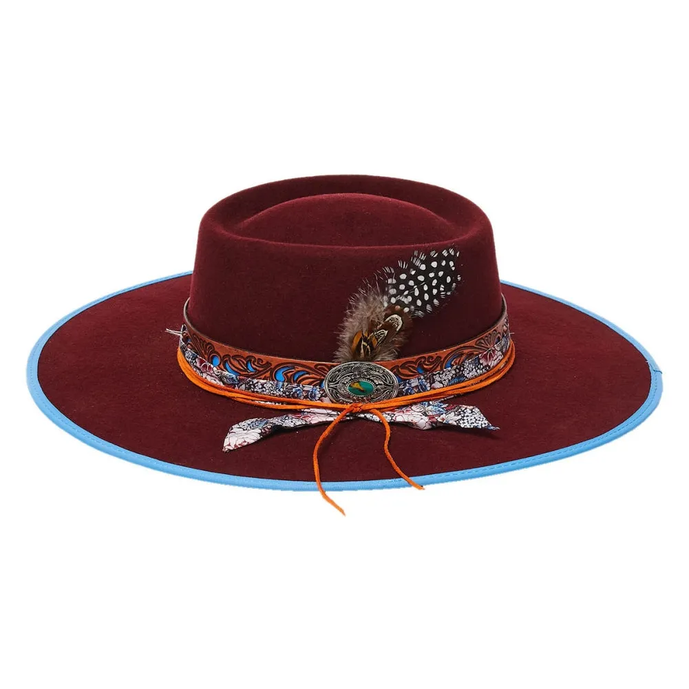 CA-F-2238 STAMPEDE BOLERO HATS - Burgundy