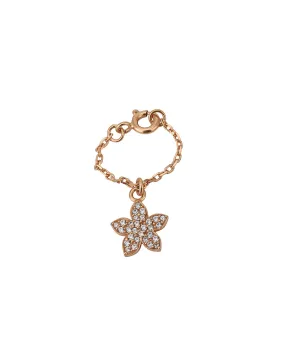 Carlton London Rose Gold Plated Cz Studded Flower Shape Watch Charm For Women