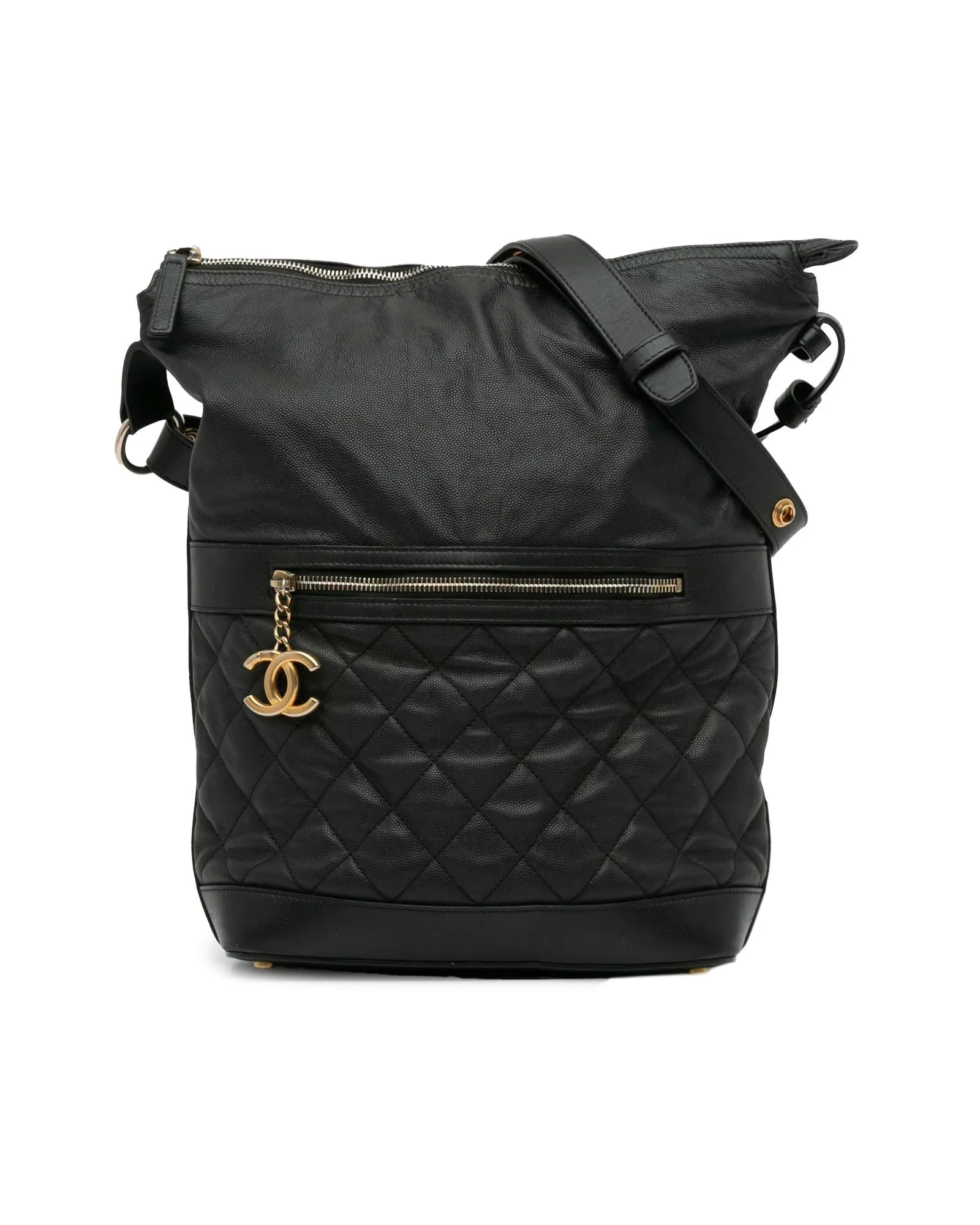 Chanel 255 Reissue Black Caviar Leather Hobo Bag