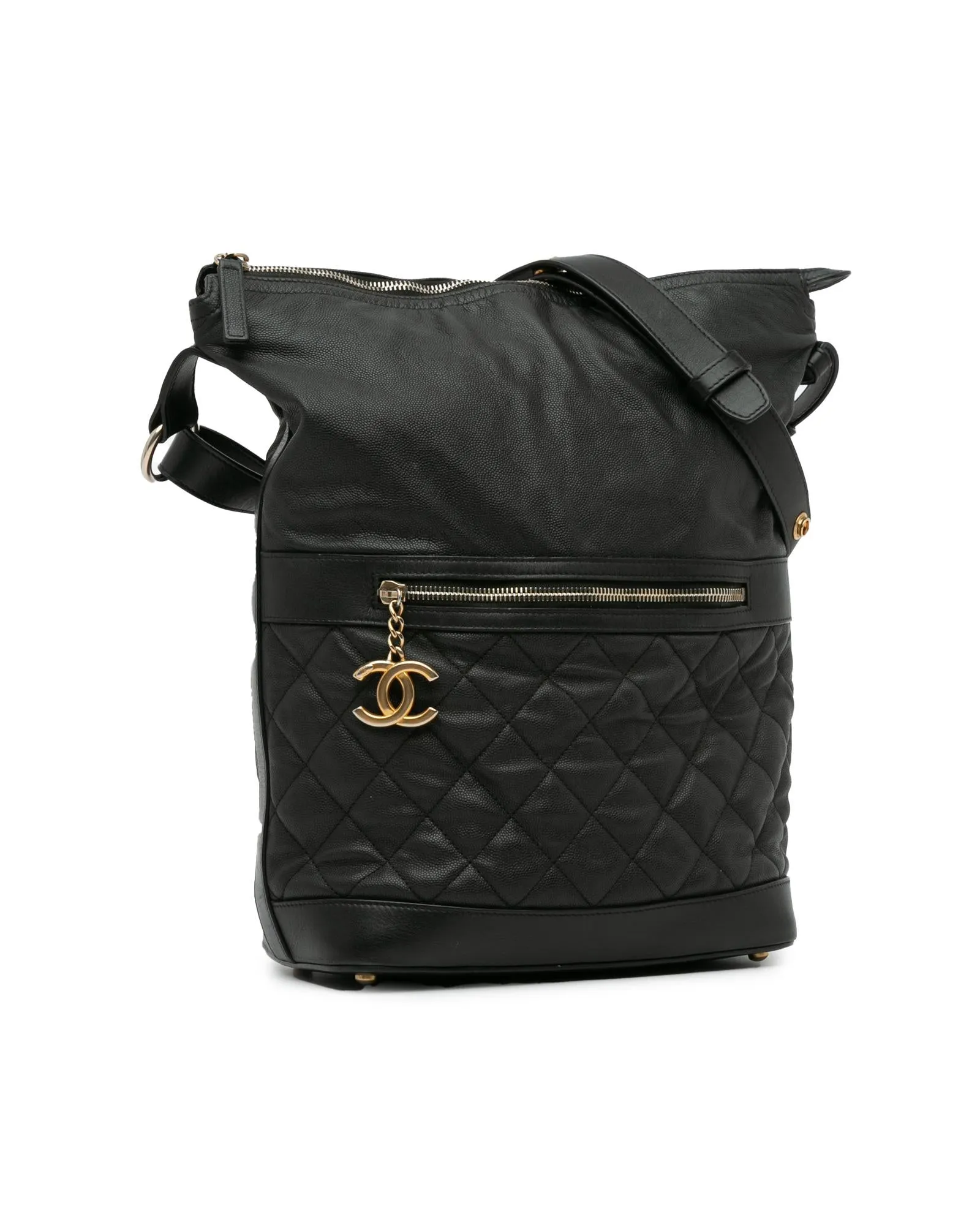 Chanel 255 Reissue Black Caviar Leather Hobo Bag