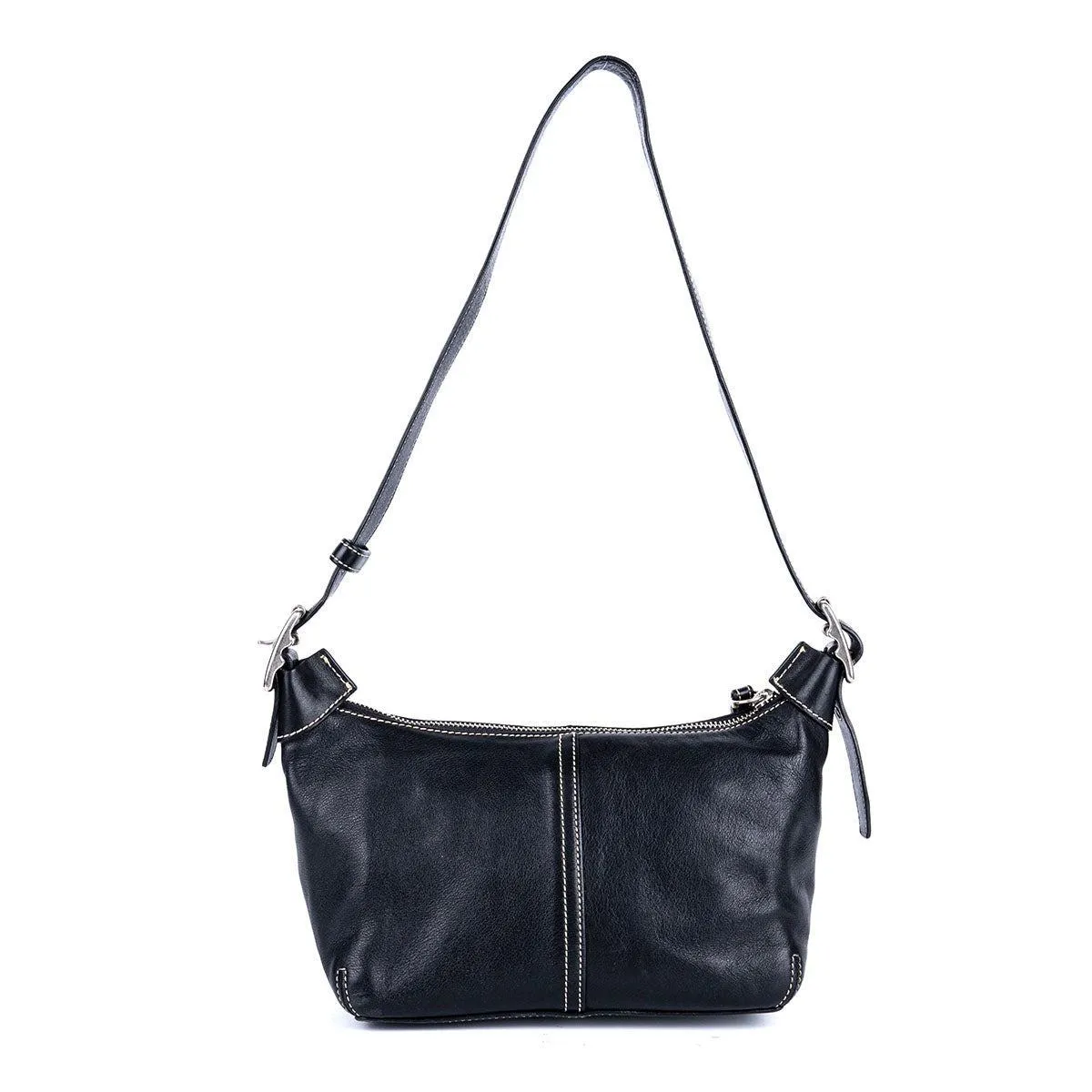 Coach Side Buckle Hobo Bags Leather Black Colour For Women