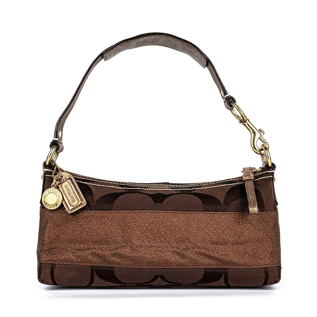 Coach Signature Hobo Bags Fabric Brown Colour For Women