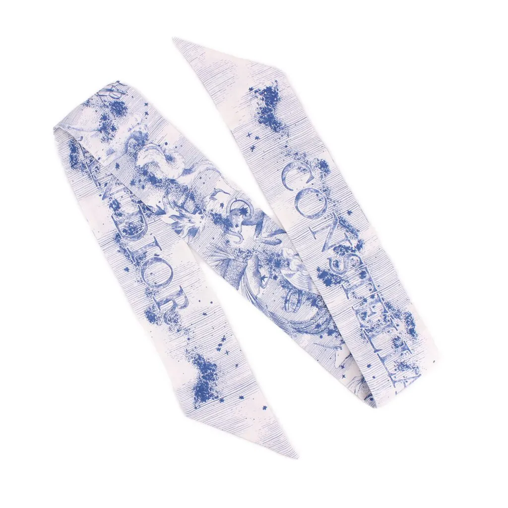 DIOR ABCDIOR "C" MITZAH SCARVES BLUE