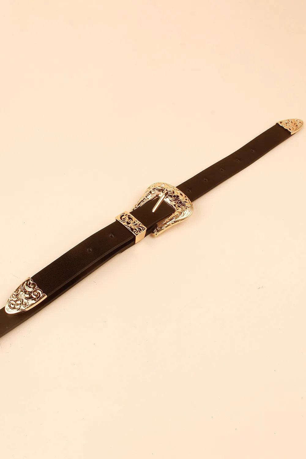 Double Buckle PU Leather Belt