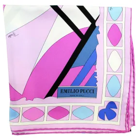 Emilio Pucci Scarf Purple Blue Design - Twill Silk Square Foulard