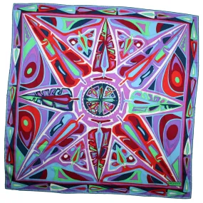 Emilio Pucci Silk Scarf Lilac Navy Red - Large Twill Silk Square Scarf