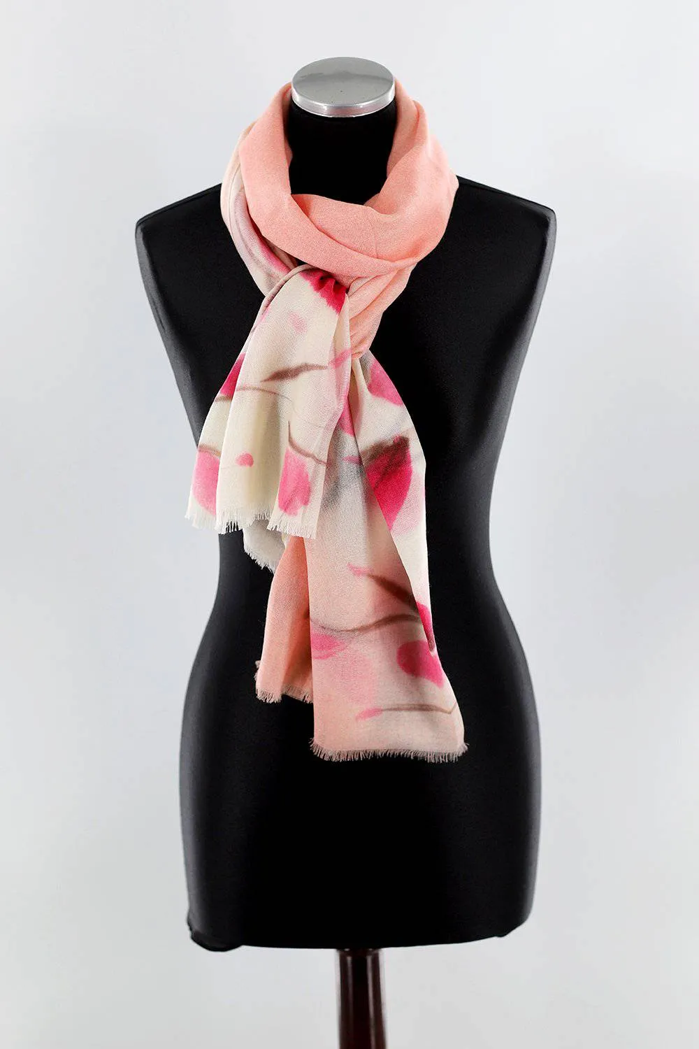 Flower Printed Scarf - Ivory