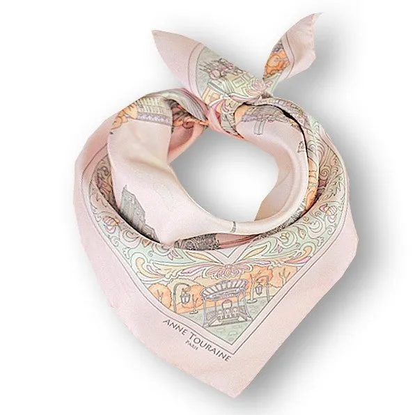 FRENCH SILK SCARF - PARIS - Misty Rose - 27x27"