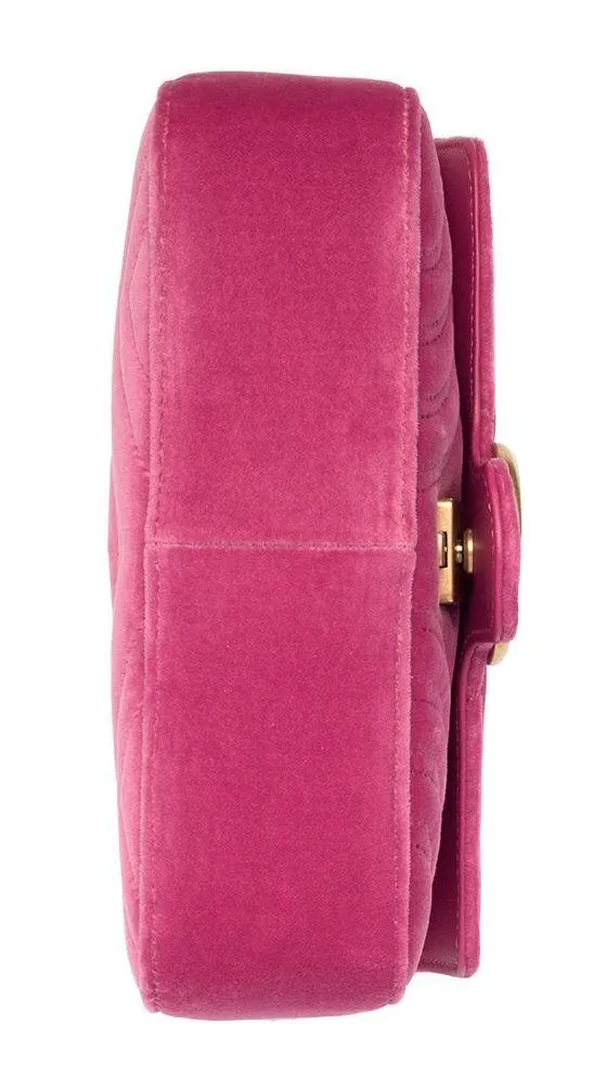 GG Marmont Mini Quilted-Velvet Cross-Body Bag - Red, Pink, Royal Blue