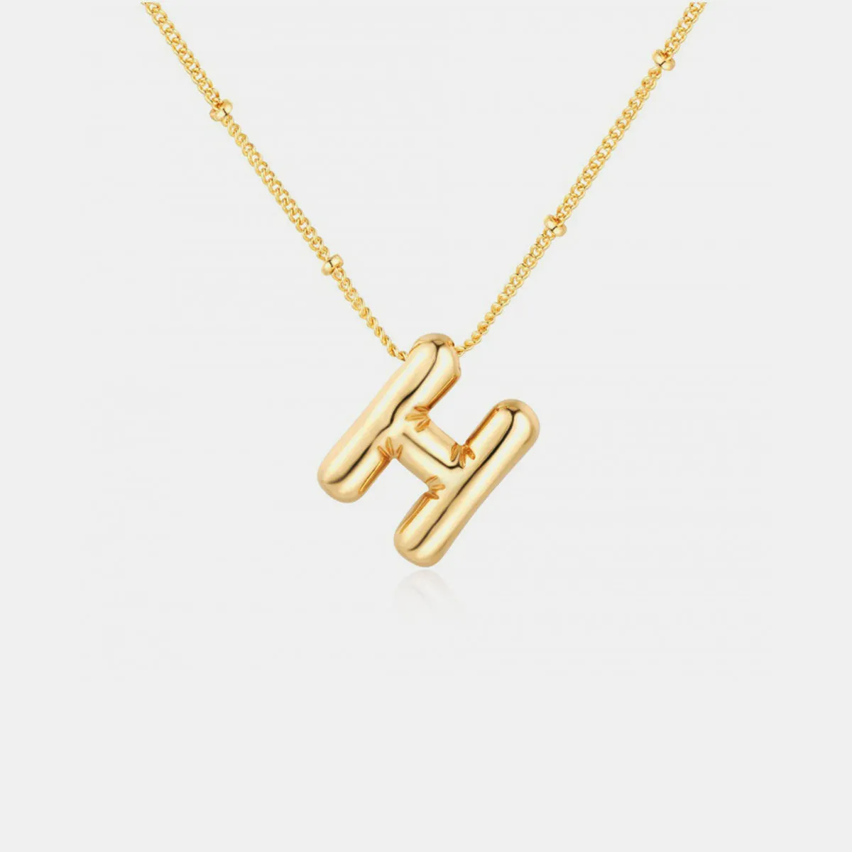 Gold-Plated Letter Pendant Necklace