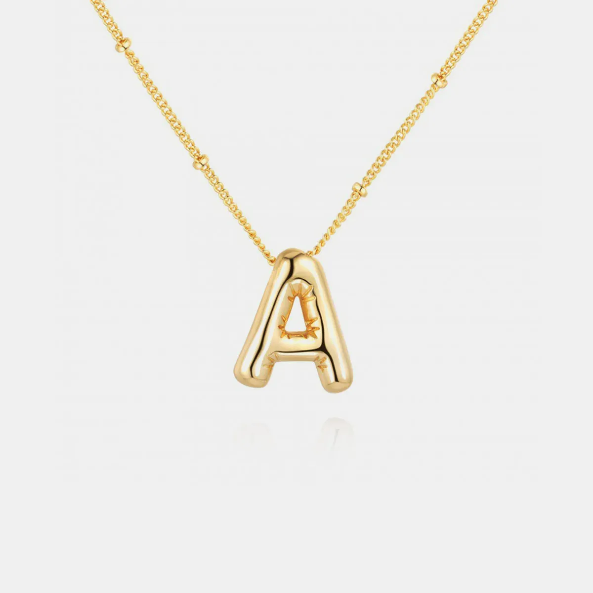 Gold-Plated Letter Pendant Necklace