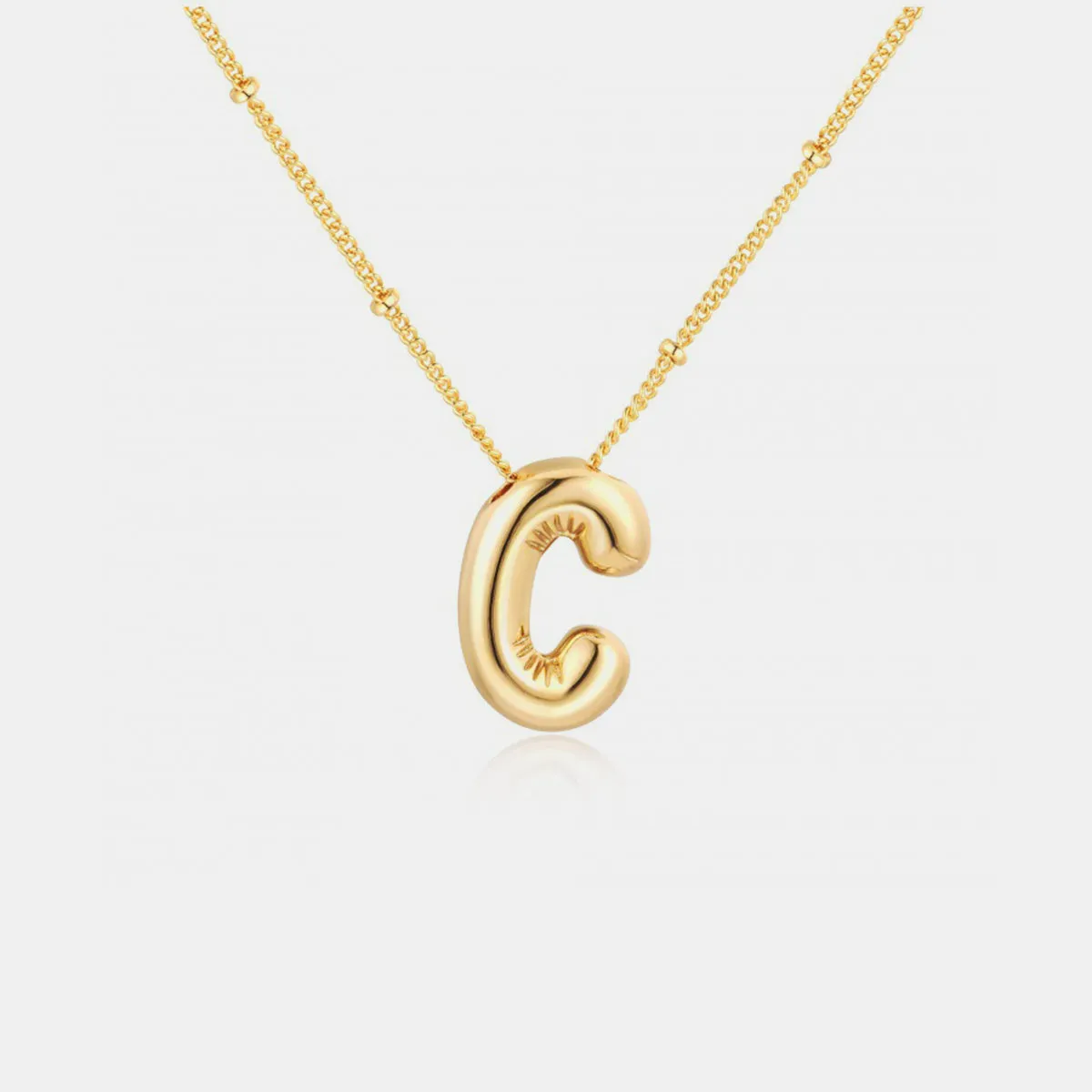 Gold-Plated Letter Pendant Necklace