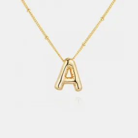 Gold-Plated Letter Pendant Necklace