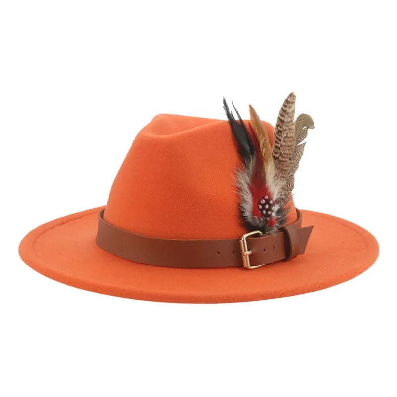 Hat Fedoras Winter Women Hats Men Felt Hat Feather Luxury Fashion hat Popular