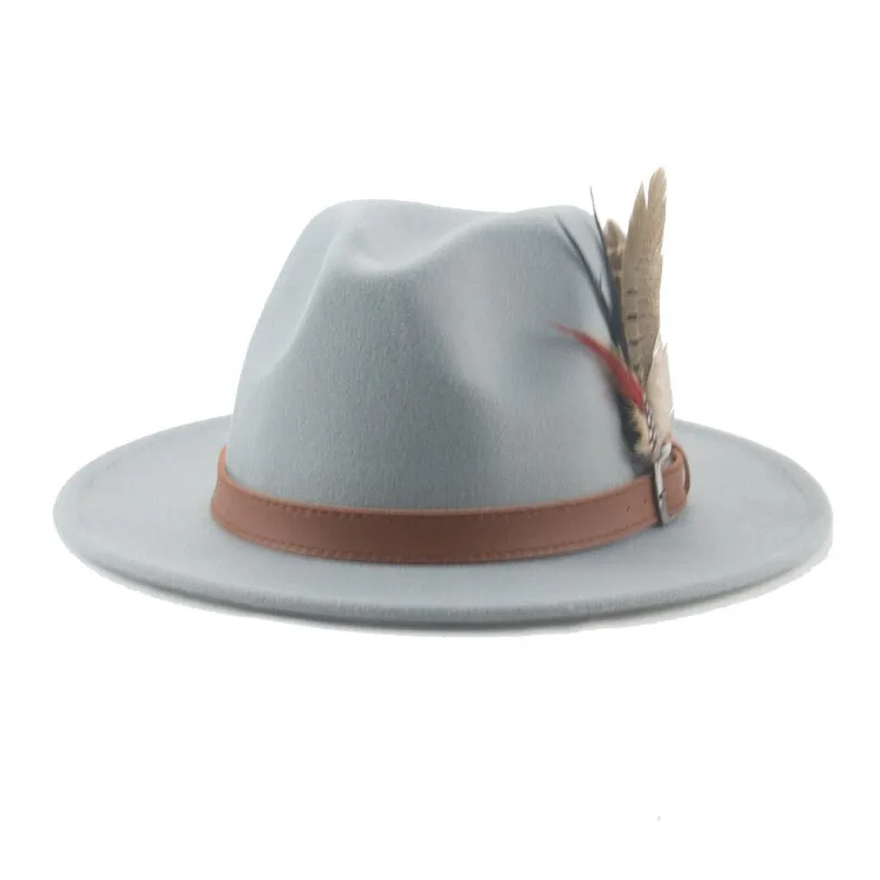 Hat Fedoras Winter Women Hats Men Felt Hat Feather Luxury Fashion hat Popular