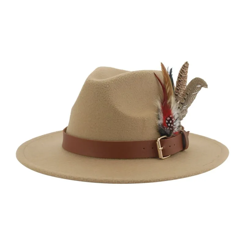 Hat Fedoras Winter Women Hats Men Felt Hat Feather Luxury Fashion hat Popular