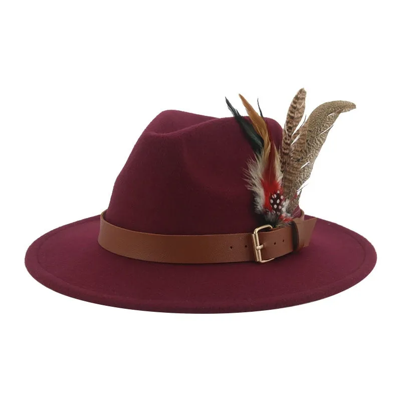 Hat Fedoras Winter Women Hats Men Felt Hat Feather Luxury Fashion hat Popular