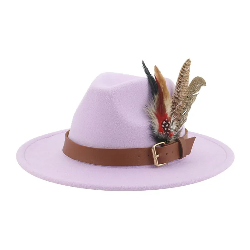 Hat Fedoras Winter Women Hats Men Felt Hat Feather Luxury Fashion hat Popular