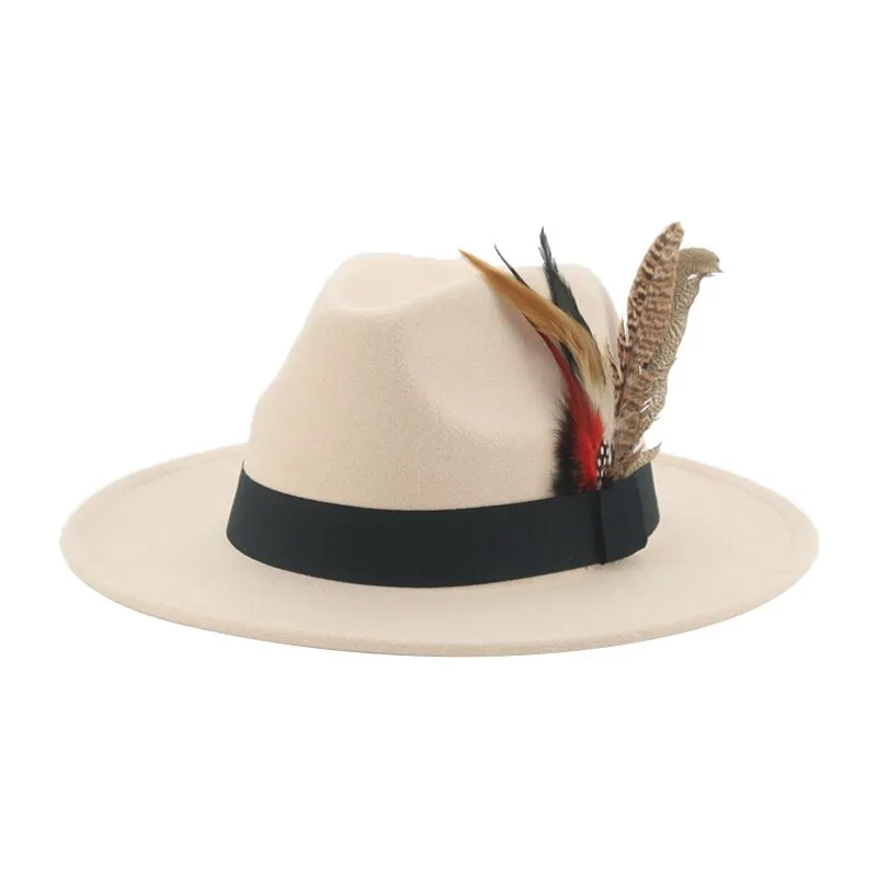 Hat Fedoras Winter Women Hats Men Felt Hat Feather Luxury Fashion hat Popular