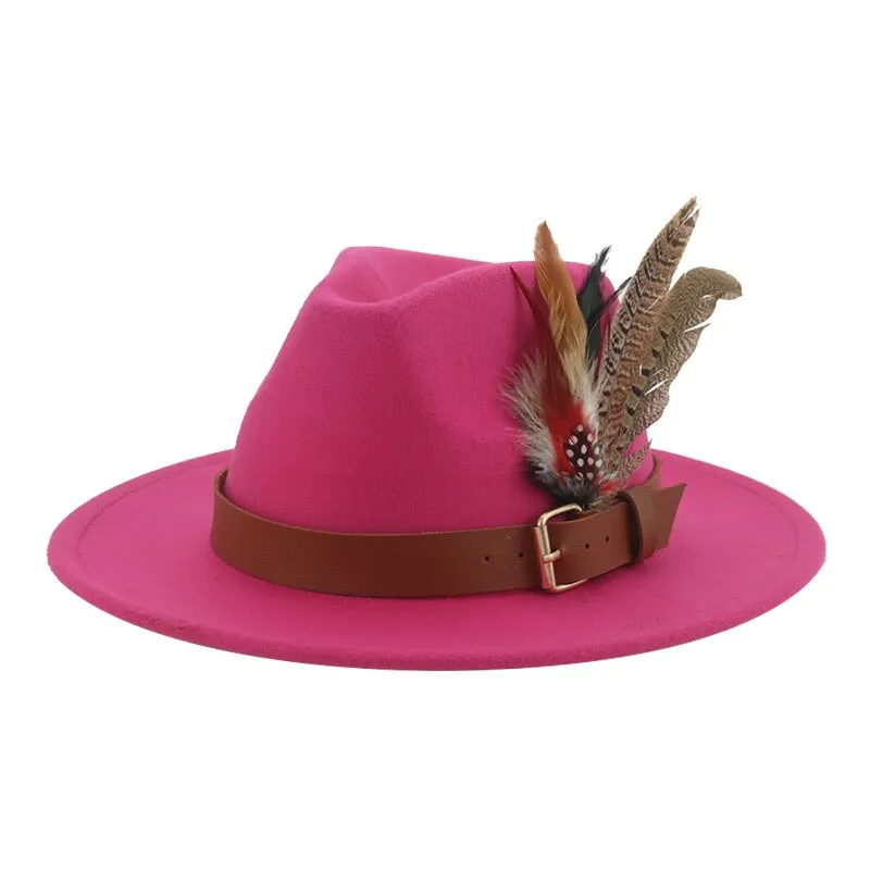 Hat Fedoras Winter Women Hats Men Felt Hat Feather Luxury Fashion hat Popular