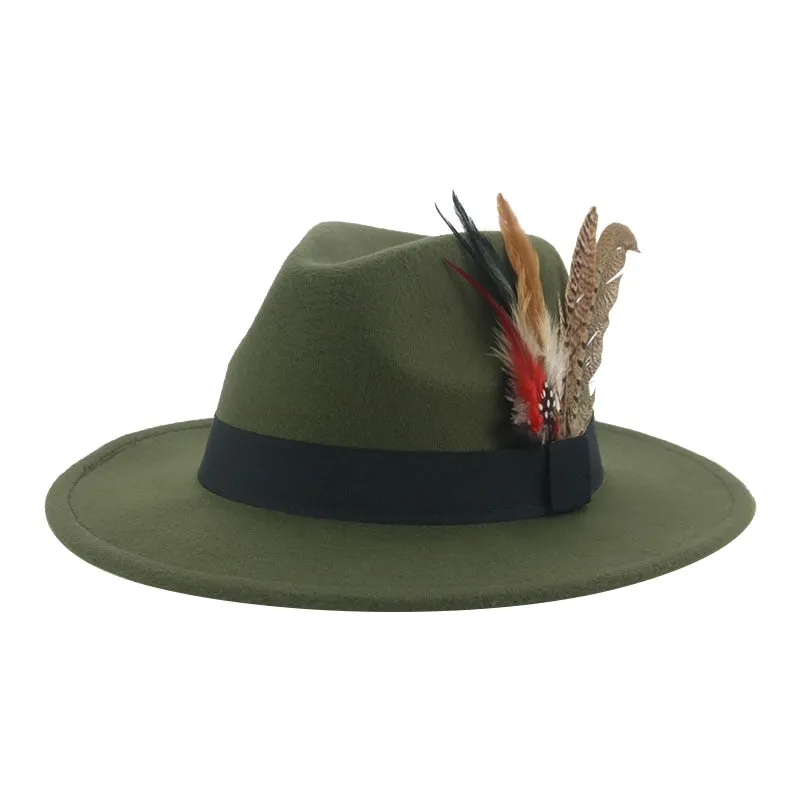 Hat Fedoras Winter Women Hats Men Felt Hat Feather Luxury Fashion hat Popular