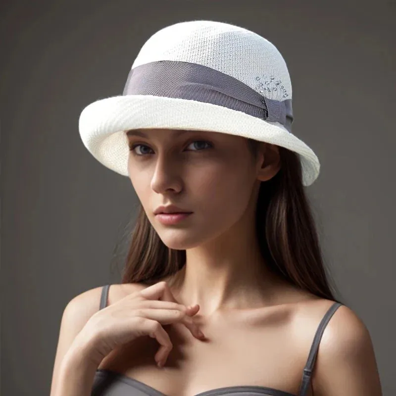 Hepburn Style Small Top Sun Hat Women's 2024 New Hat