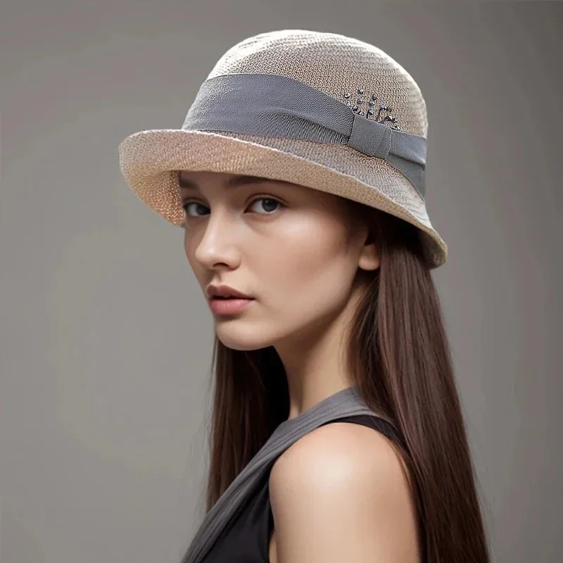 Hepburn Style Small Top Sun Hat Women's 2024 New Hat