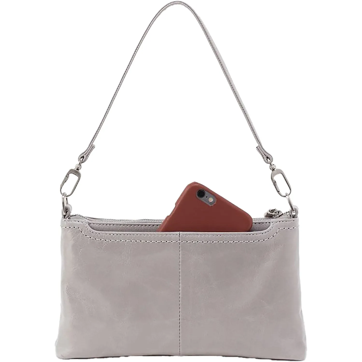 Hobo Darcy Light Grey Polished Leather