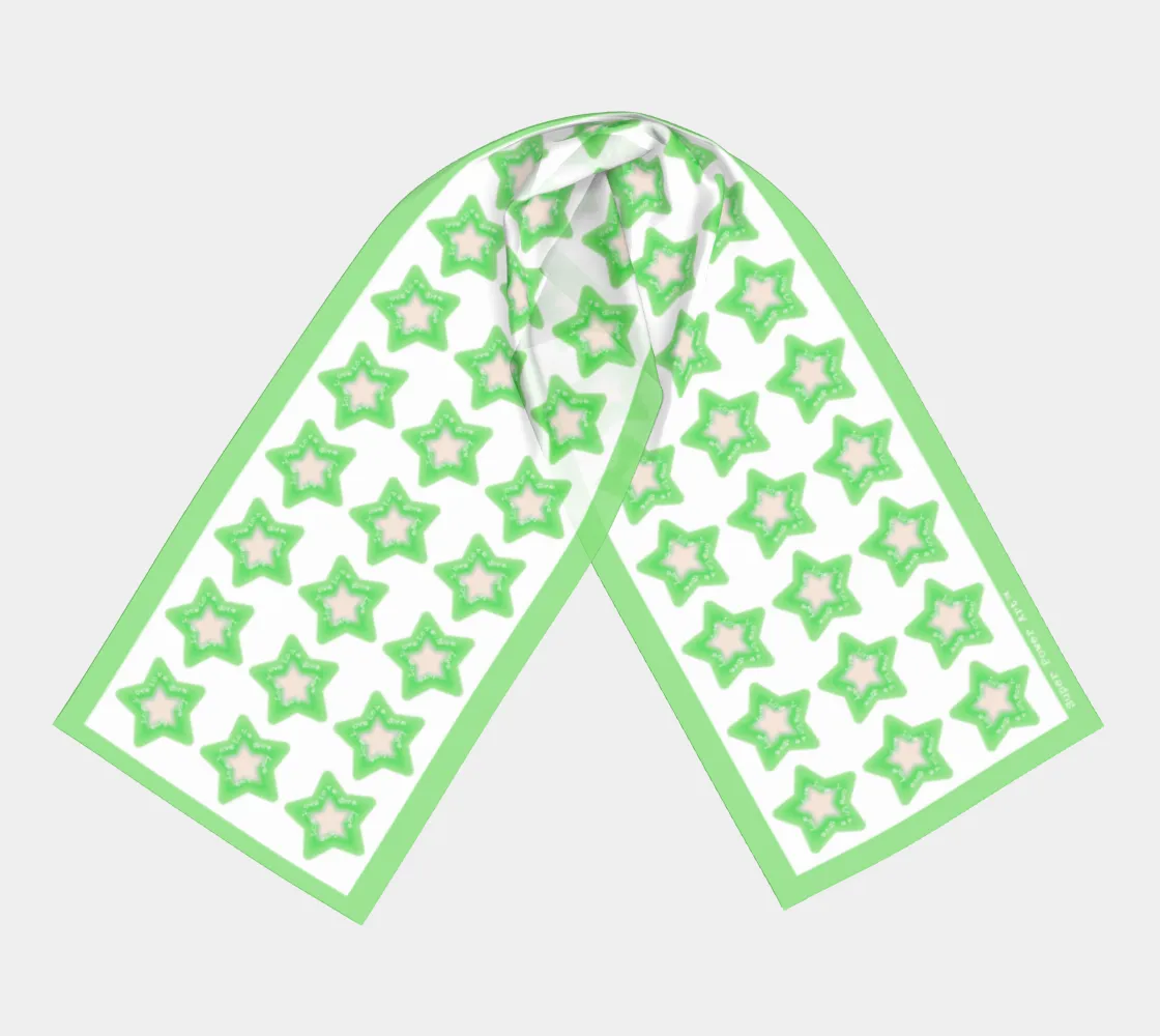 Insook Hwang's Art_Scarves_Long_Stars_green#1