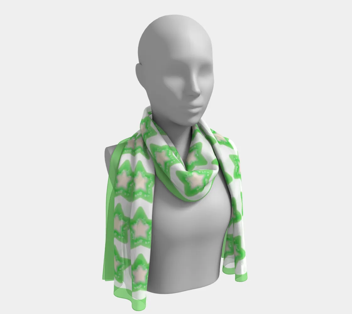 Insook Hwang's Art_Scarves_Long_Stars_green#1