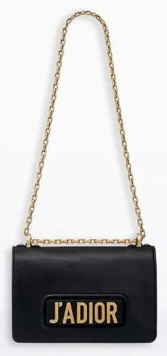 J'aDior Flap Bag with Chain in Black Calfskin