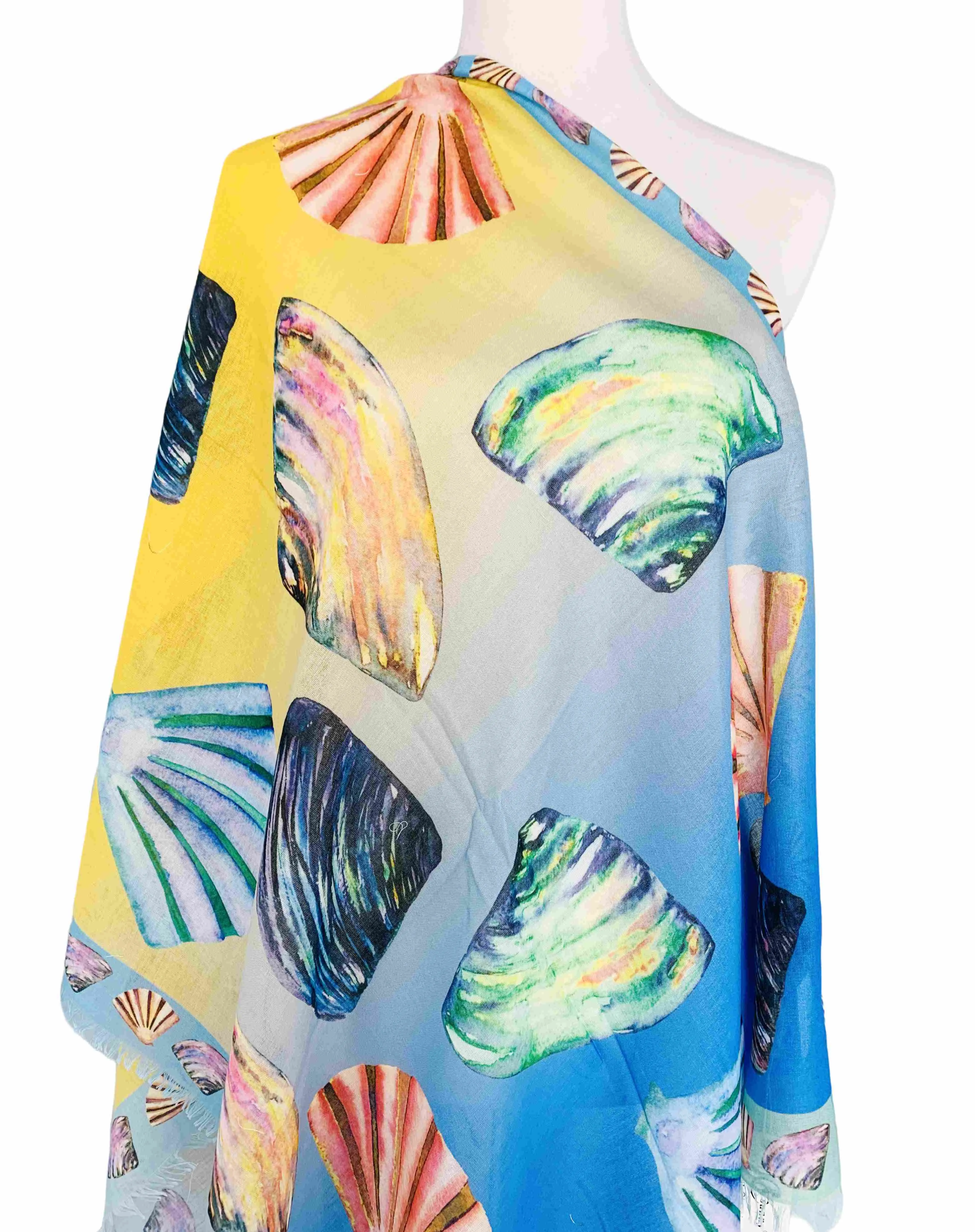 JC021128 Colorful Seashells Scarf/Shawl