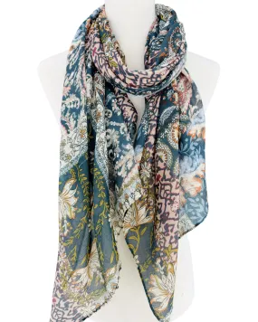 JC071177 Multicolor Floral Paisley Patchwork Scarf