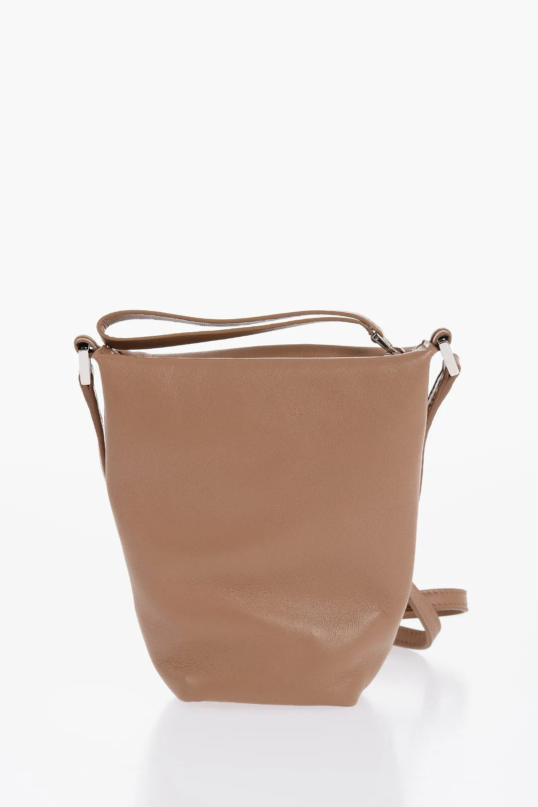 Jil Sander Leather TAKE AWAY Mini Crossbody Bag with Zipped Closure