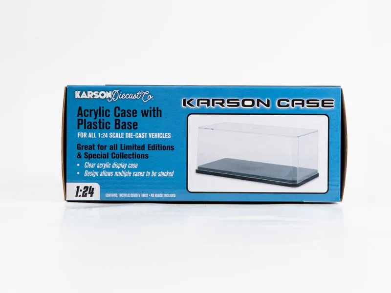 Karson Diecast (12 Pack) 1:24 Scale Model Stackable Acrylic Display Cases w/ Plastic Base - KDC20001-12PK