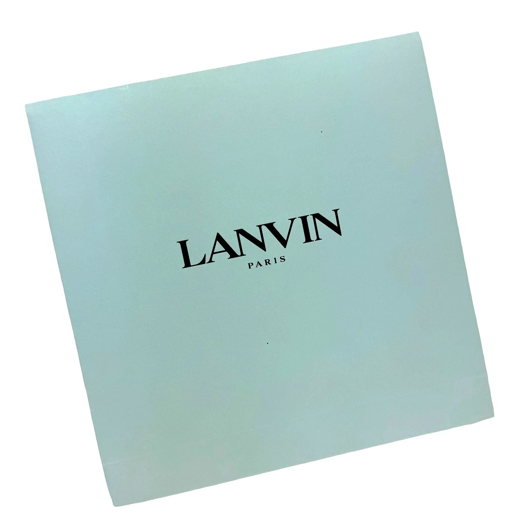 Lanvin Scarf Green Blue Herringbone Design - Twill Silk Scarf