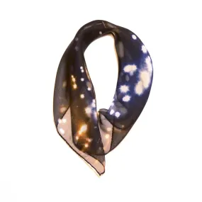 < Limited Edition >  Stylish Luxury Black Scarf in Chiffon "Universe2 clr2"