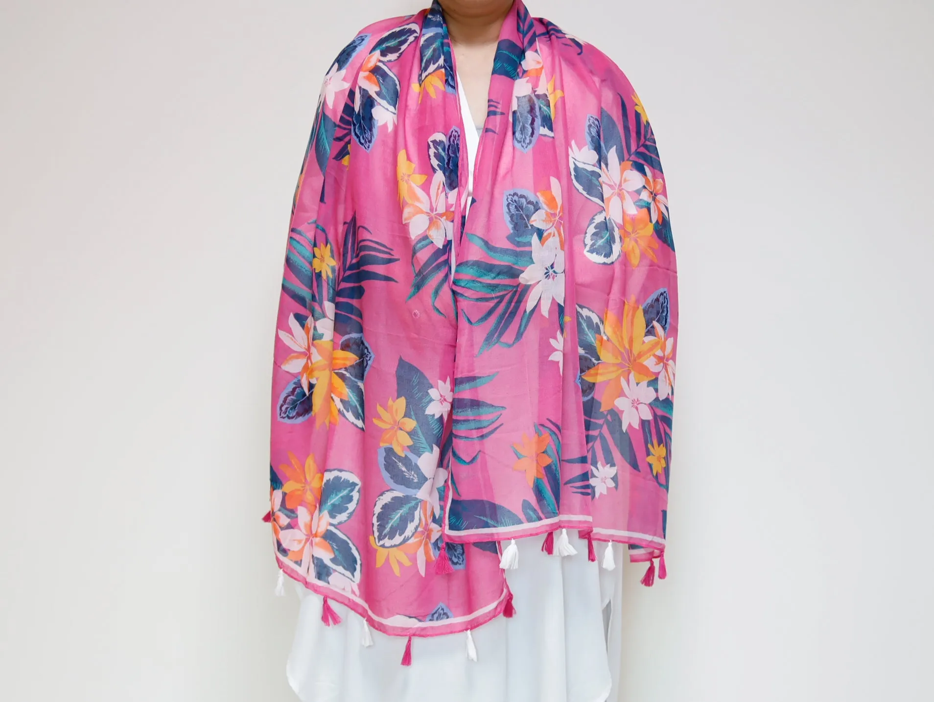 <A20>  PRINTED  Scarf PINK