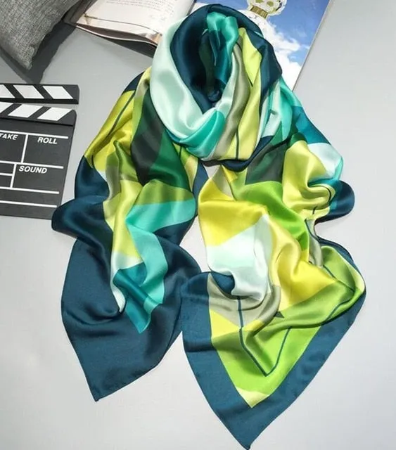 Luxury Brand Soft Silk Foulard Summer Women Scarf