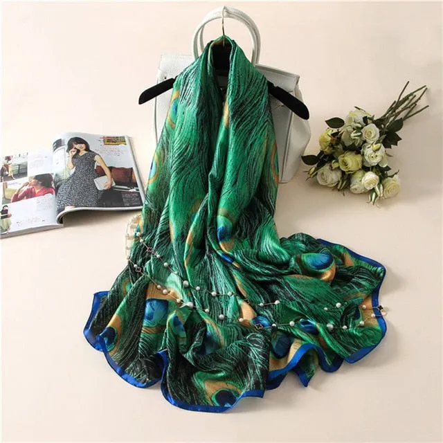 Luxury Brand Soft Silk Foulard Summer Women Scarf