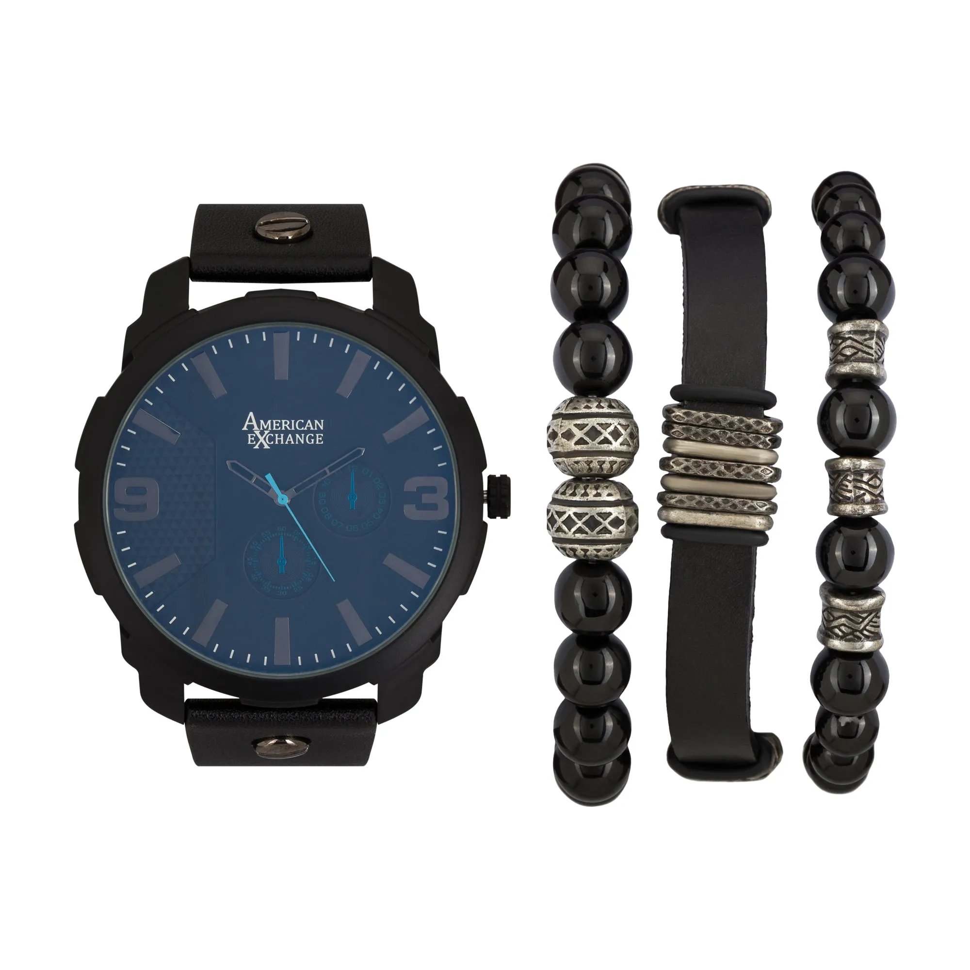 Men's Analog Quartz Watch And Holiday Stackable Gift Set