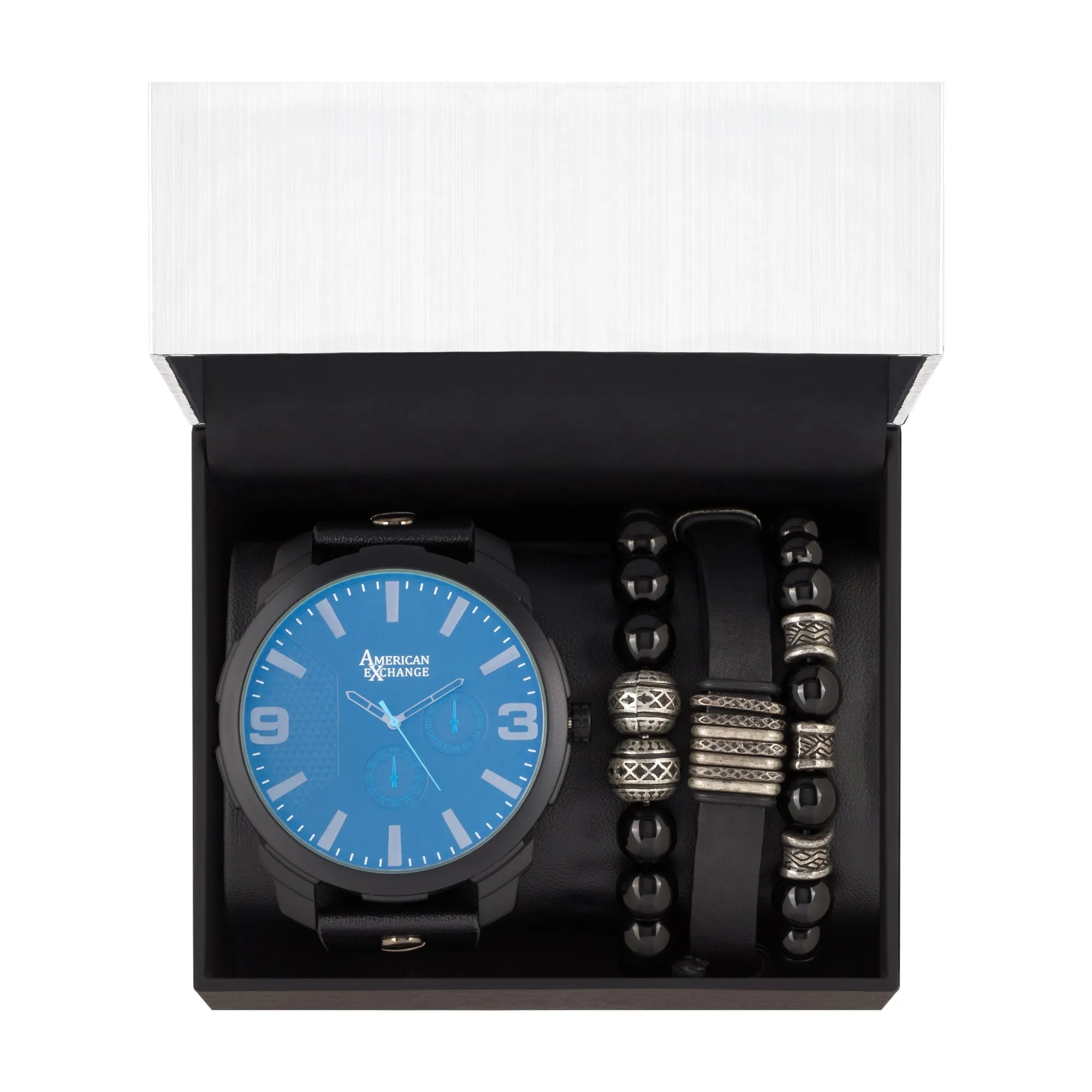 Men's Analog Quartz Watch And Holiday Stackable Gift Set