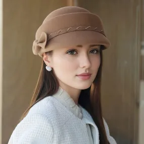 New Hat Women's Bow Decoration Simple Fashionable Pot Wool Hat