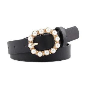 Pearl Buckle Decorative Belt